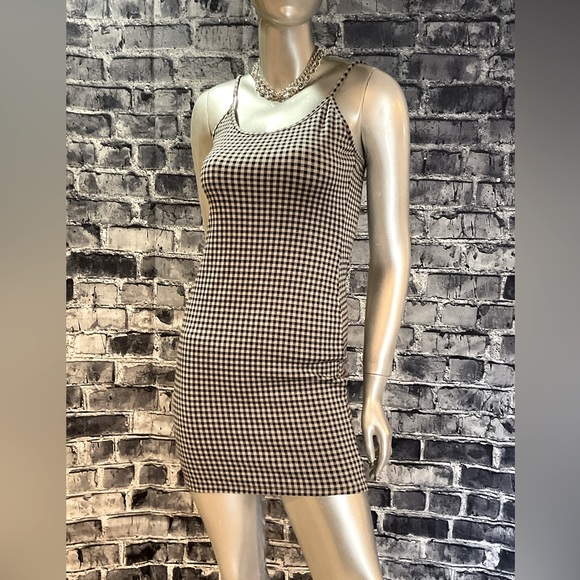 Black & White Checkered Bodycon Mini Dress - Picture 3 of 6